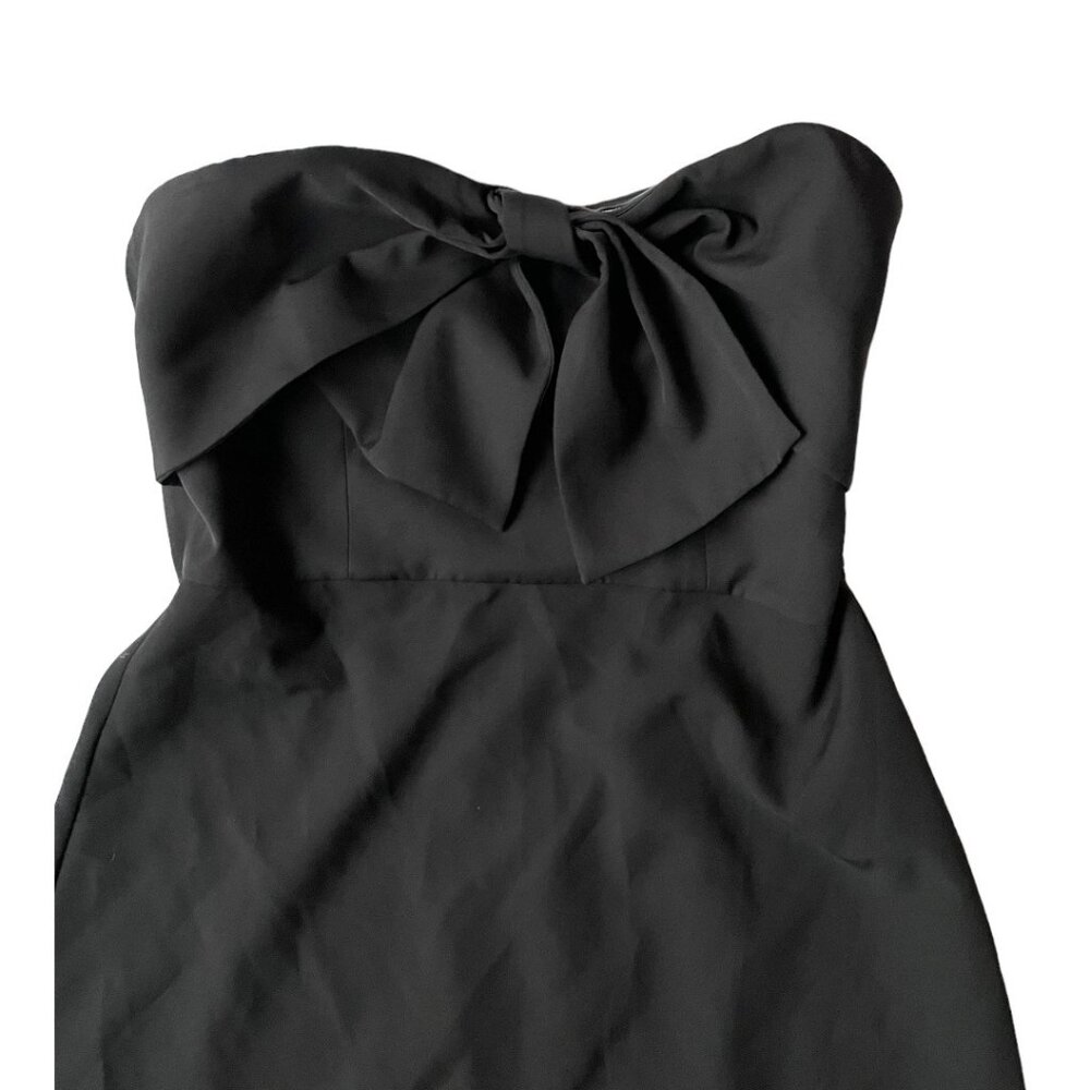 Sam Edelman Size 6 Black Strapless Bow Bodycon Mini Dress - Picture 3 of 7